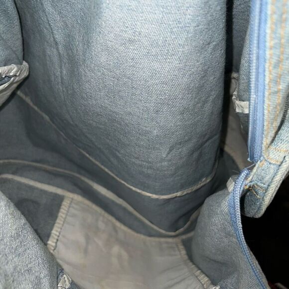 Elmo Sesame Street Duffle Bag Vintage Denim Top Handle Zip Top Oversized Blue - Picture 7 of 7